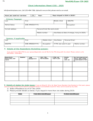 PA WorkMyTaxes CIS 2025 Form