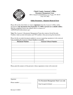 Clark County Signature Removal Form