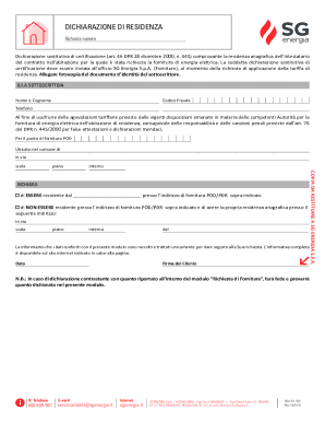 Residence Declaration Form