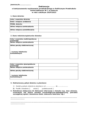 Preschool Education Continuation Declaration