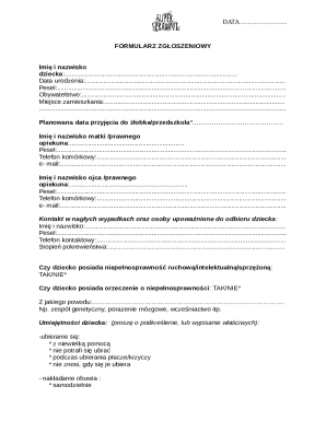 Childcare Enrollment Form