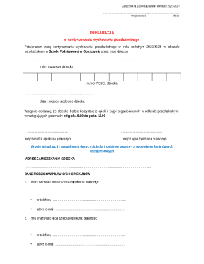 Preschool Education Continuation Declaration