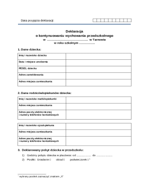 Preschool Education Continuation Declaration