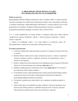 Polish Family Life Education Exemption Form