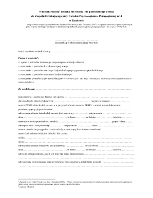 Parent Application for Educational Support