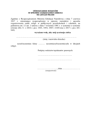 Parental Consent for Religious Education