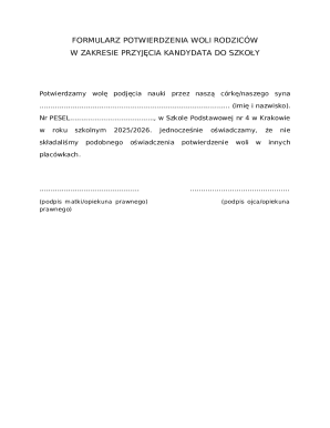 Parental Consent Form for School Admission