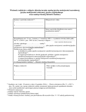 Poland Minority Language Education Request Form