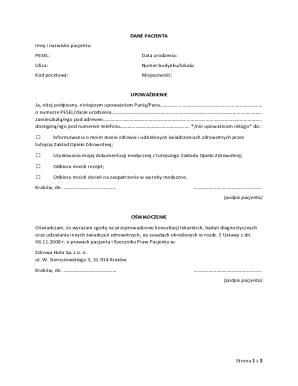 Patient Authorization Form