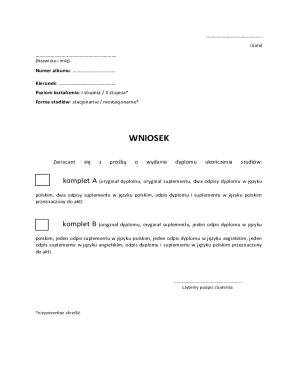Graduation Diploma Request Form