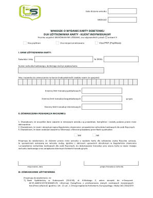 Debit Card Application Form