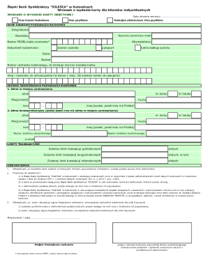 Silesia Bank Debit Card Application