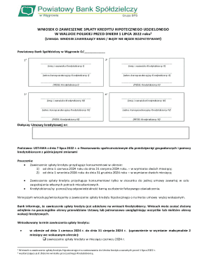Polish Mortgage Payment Suspension Request