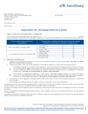 Mortgage Deferral Application