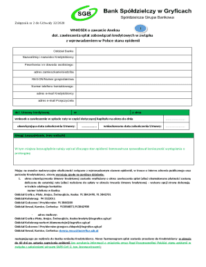 Poland COVID-19 Credit Payment Suspension Request