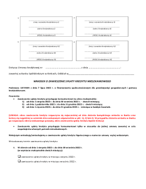 Polish Mortgage Payment Suspension Application