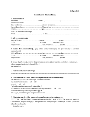 Oświadczenie Zleceniobiorcy