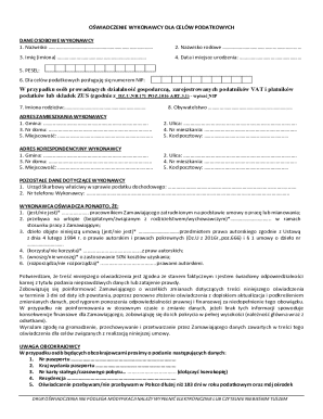 Polish Tax Declaration Form