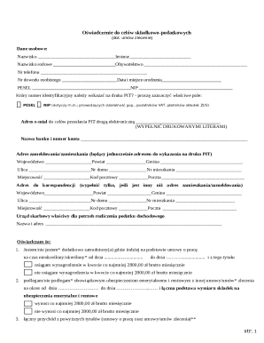 Polish Tax and Social Security Declaration Form