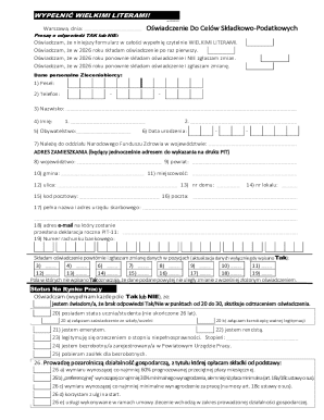 Oświadczenie Do Celów Składkowo-Podatkowych