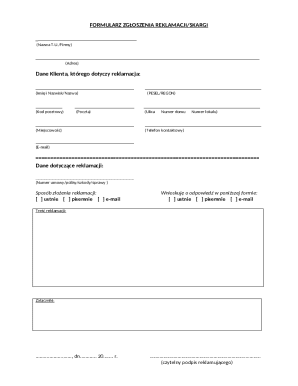 Complaint Form