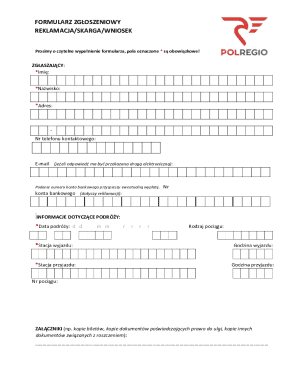 Polregio Complaint Form