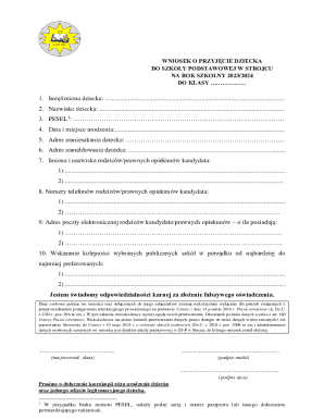 Polish School Admission Application