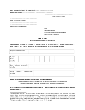 Polish Kindergarten Education Declaration