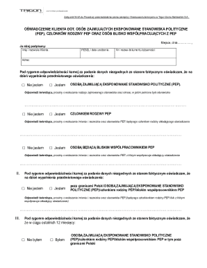 Client Declaration on PEP Status