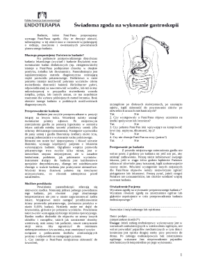 Medical Consent Form for Gastroscopy