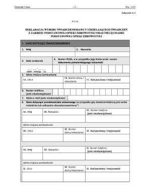 Polish Healthcare Provider Selection Form