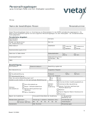German Employee Information Form