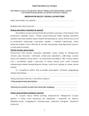 Informed Consent Form for Uterine Fibroid Surgery