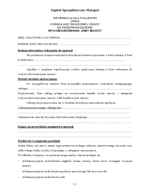 Medical Consent Form for Uterine Curettage