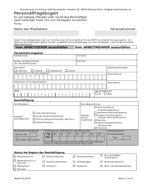 German Minijob Employment Form