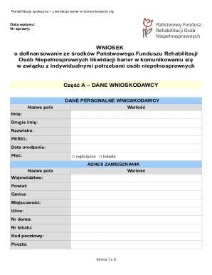 Poland Social Rehabilitation Grant Application