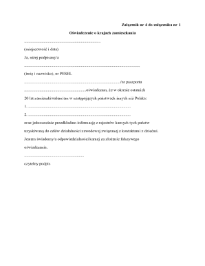 Oświadczenie o Krajach Zamieszkania