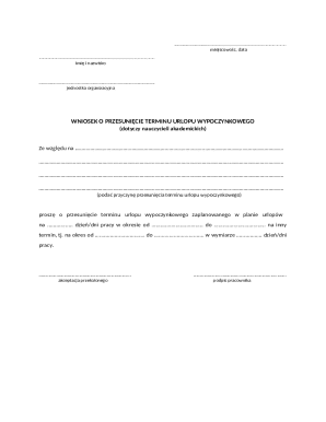 Request to Change Vacation Schedule