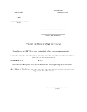 Paternity Leave Application Form