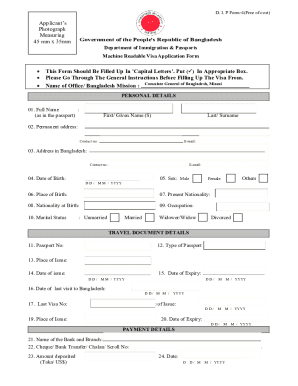 Bangladesh Visa Application Form