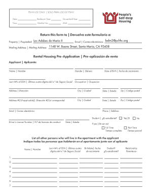USDA Farm Labor Housing Pre-Application Instructions