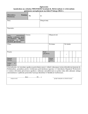 Poland Local Referendum Commission Application