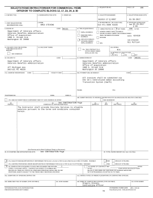 Solicitation/Contract/Order for Commercial Items
