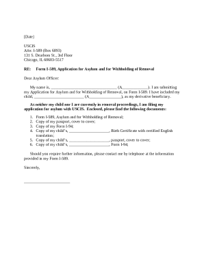 USCIS Form I-589 Application for Asylum