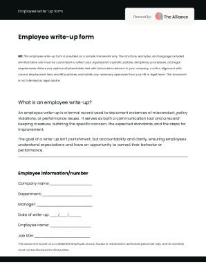 Employee Write-Up Form