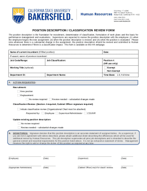 Position Description Classification Review Form