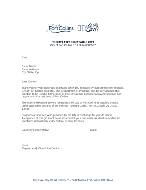 Charitable Gift Receipt