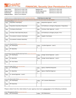 Financial Security User Permission Form