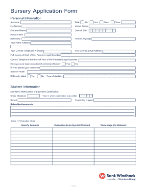 Bursary Application Form