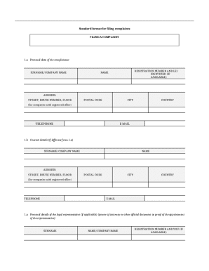 Complaint Filing Form